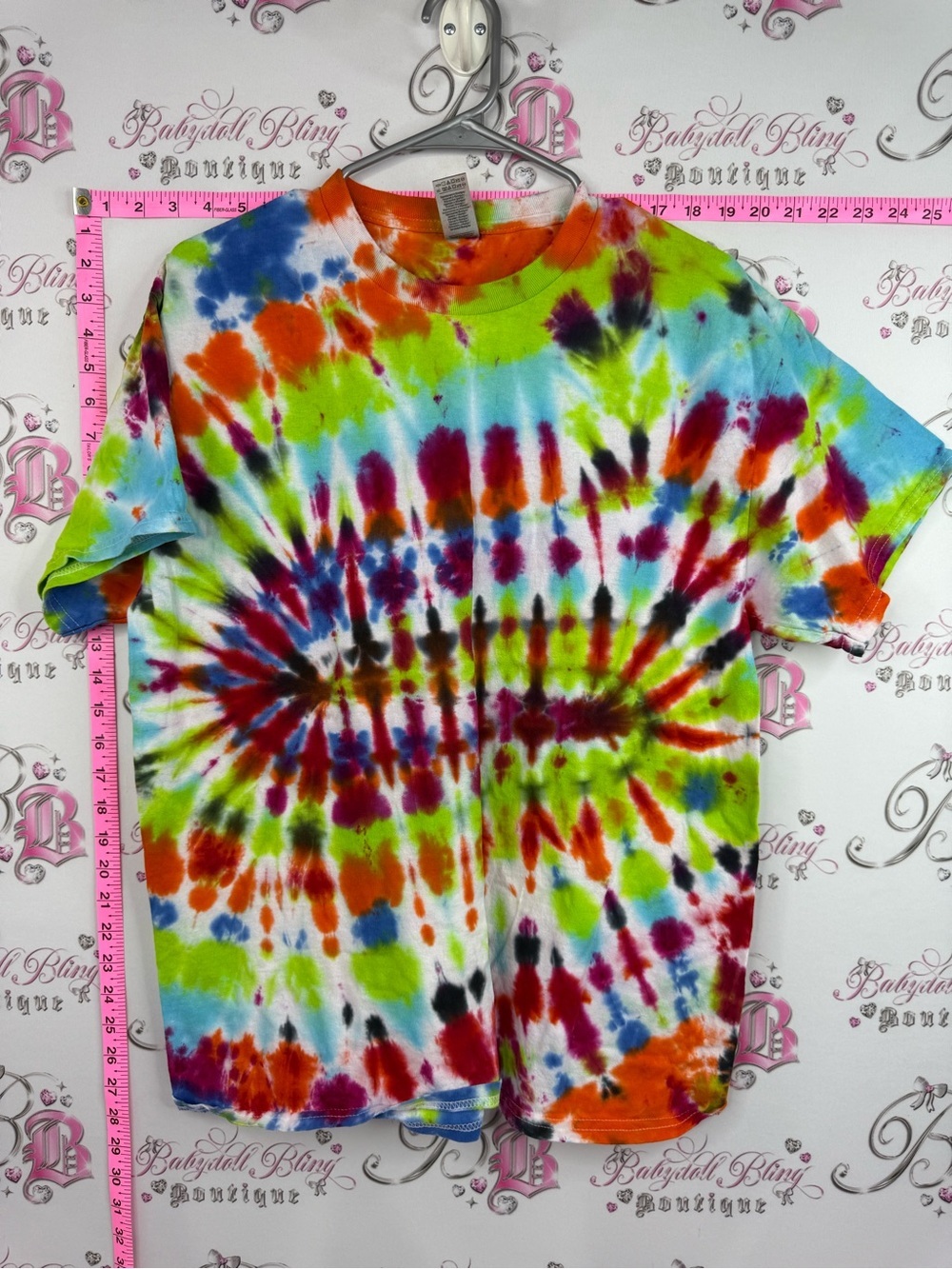 Gildan shirt neon rainbow Tie-Dye Short Sleeve Tee - Multicolor